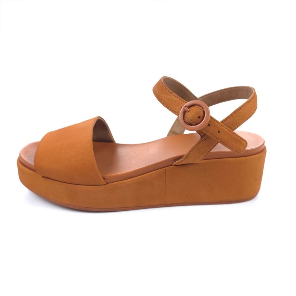 CAMPER Misia Brown Nubuck Platform Sandal Minimal Beachy Boho VSCO Hipster Indie